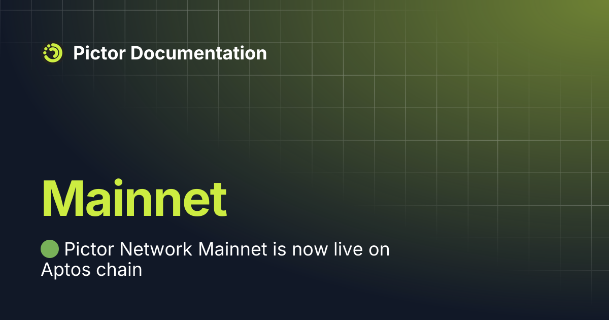 Mainnet | Pictor Documentation